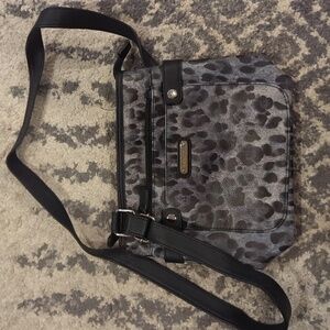 Rosetti crossbody purse, black and grey